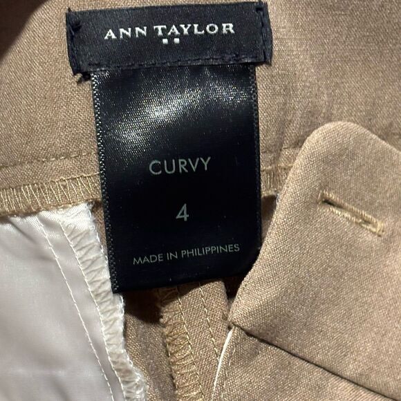ANN TAYLOR Women’s Curvy Tan Brown Career Work Stretch Khaki Dress Pants Size 4 - Picture 8 of 13